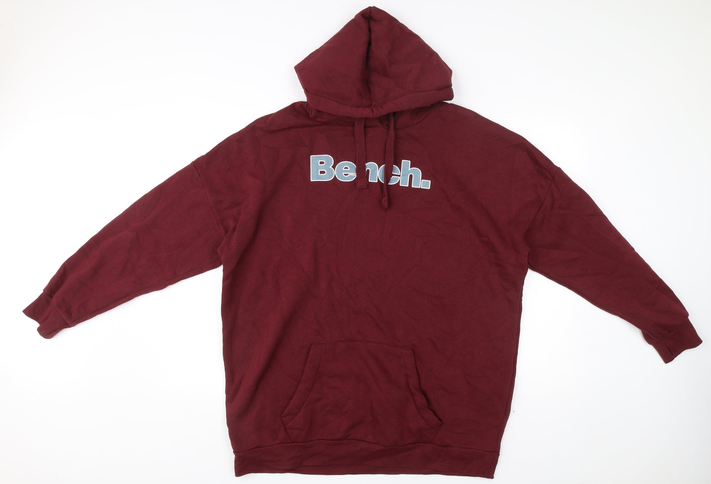 Bench Womens Red Pullover Hoodie Size 14 L Cotton Blend Logo