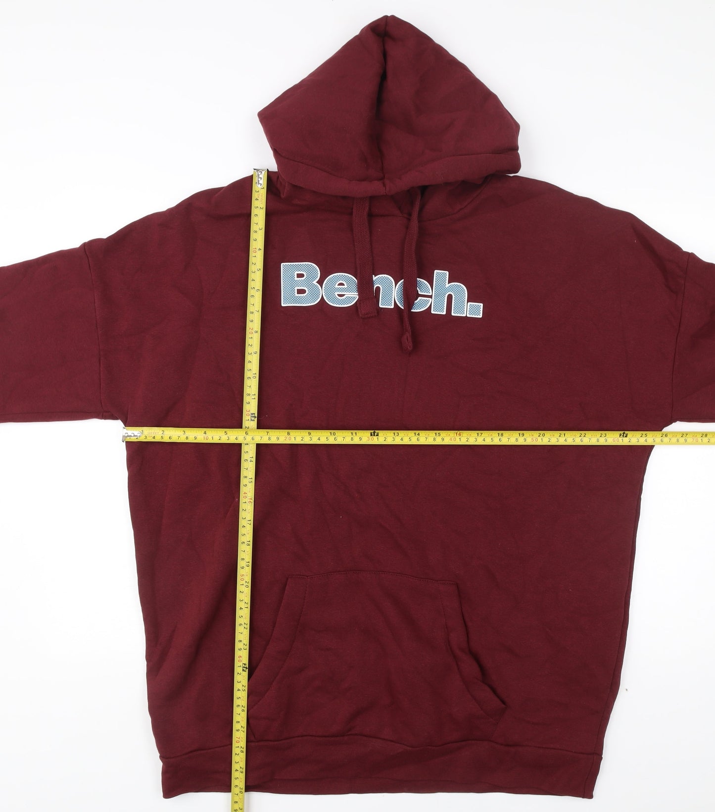Bench Womens Red Pullover Hoodie Size 14 L Cotton Blend Logo