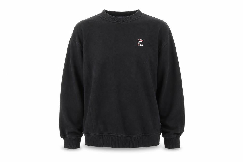 Fila Mens Black M Sweatshirt Pullover Crew Neck Long Sleeve Sportswear