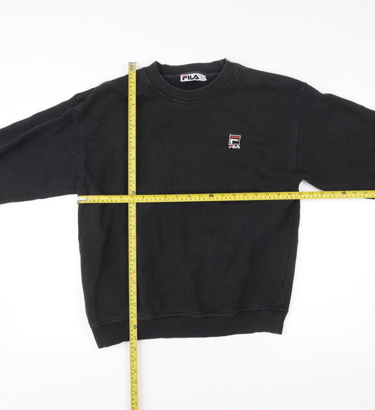 FILA Mens Black M Sweatshirt Pullover Crew Neck Long Sleeve Sportswear