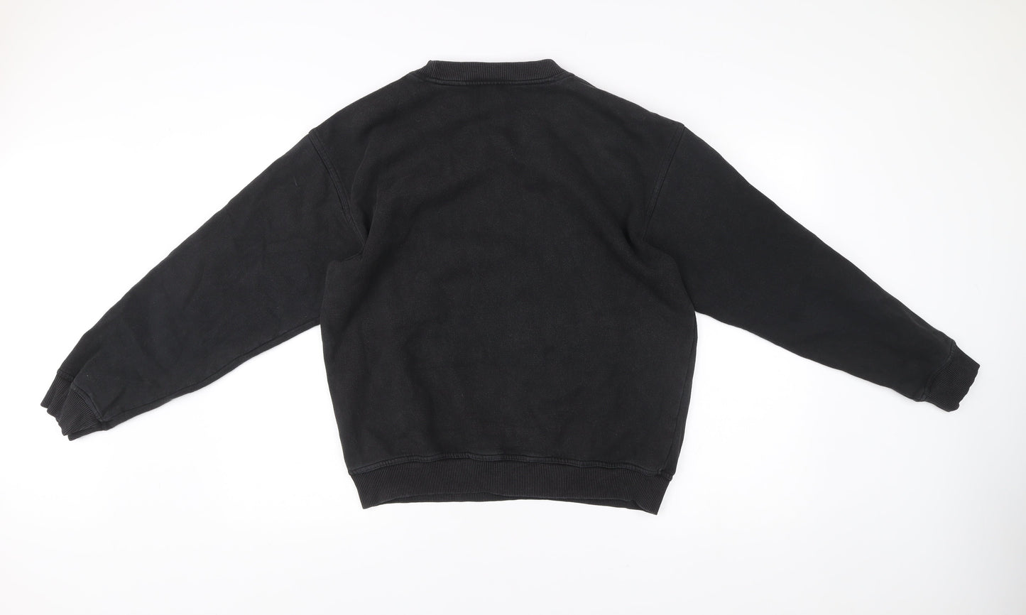 FILA Mens Black M Sweatshirt Pullover Crew Neck Long Sleeve Sportswear