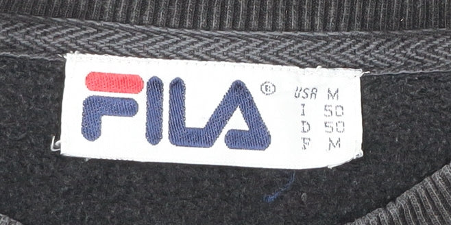 FILA Mens Black M Sweatshirt Pullover Crew Neck Long Sleeve Sportswear