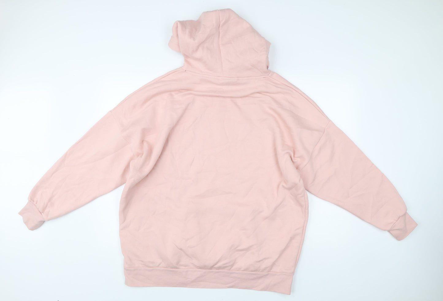 Bench Womens Pink Pullover Hoodie Size L UK 14 Cotton Blend