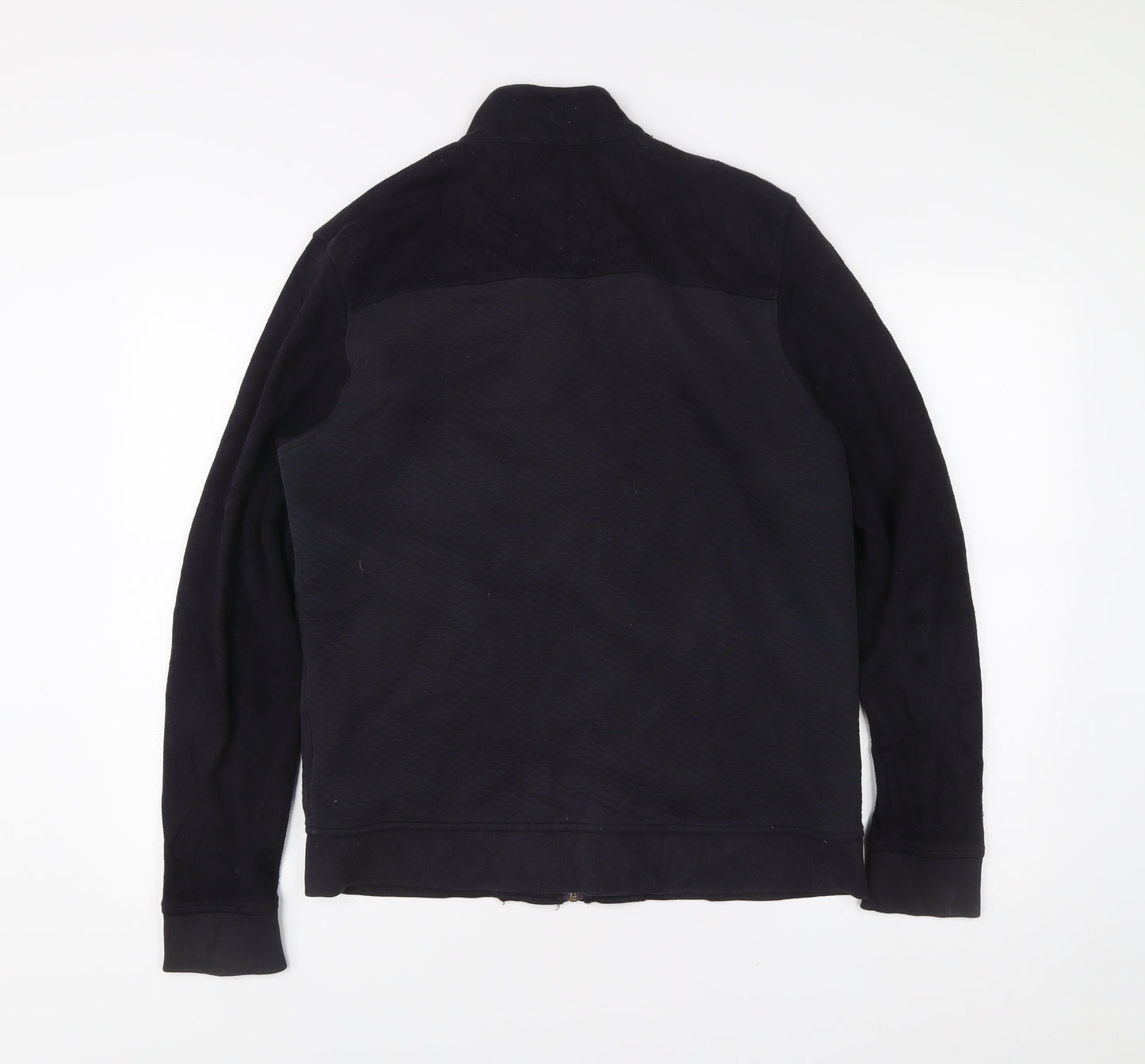 Ted Baker Men’s Black L Jacket Cotton Blend Full Zip Stand Collar