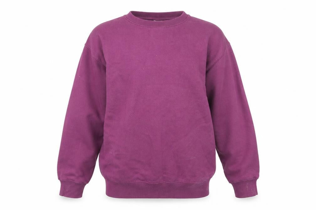 Front view of Zara girls’ purple cotton blend long sleeve crew neck sweatshirt 13-14y