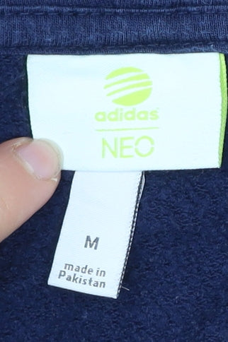 Adidas NEO Men’s Blue Full Zip Hoodie Size M Cotton Blend