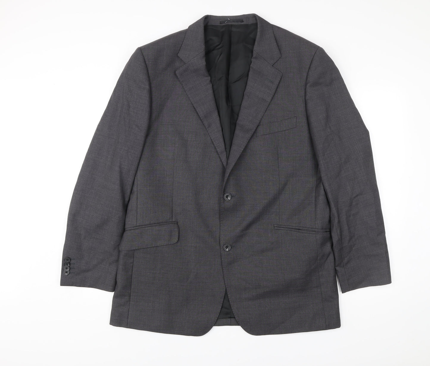 T.M. Lewin Men's Grey Wool Blazer Jacket Size 44R Formal Classic