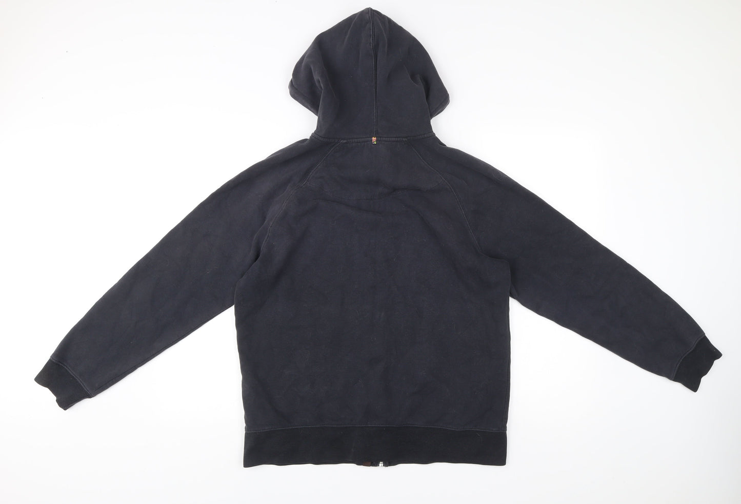 Pretty Green Mens Black Full Zip Hoodie Size L Cotton Casual