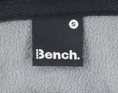 Bench Womens Small Hoodie Black Grey Yellow Full Zip Activewear