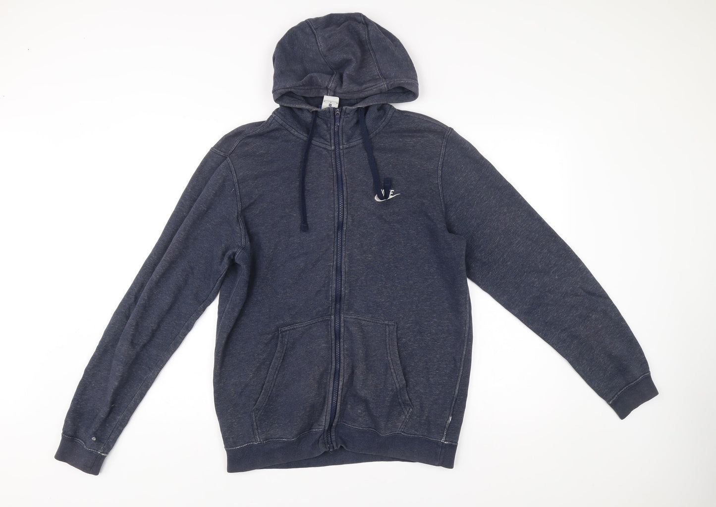 Nike Men's Blue Full Zip Hoodie Size M Cotton Blend Casual