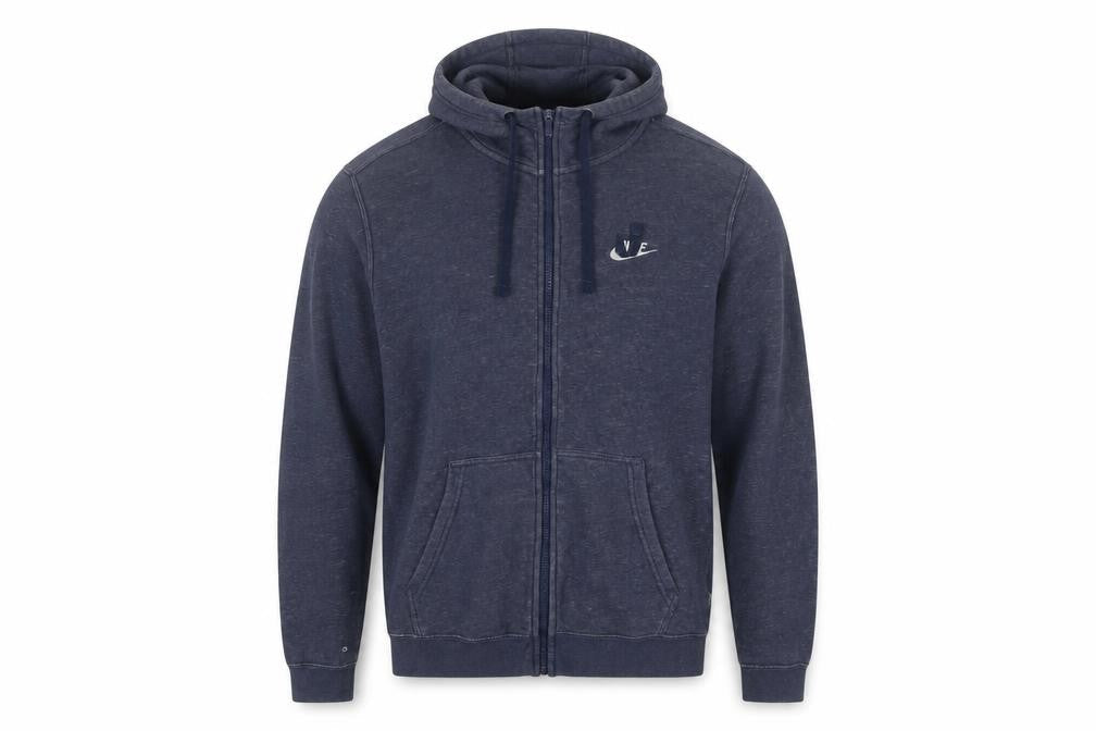 Mens UK M Regular Nike Blue Full Zip Hoodie