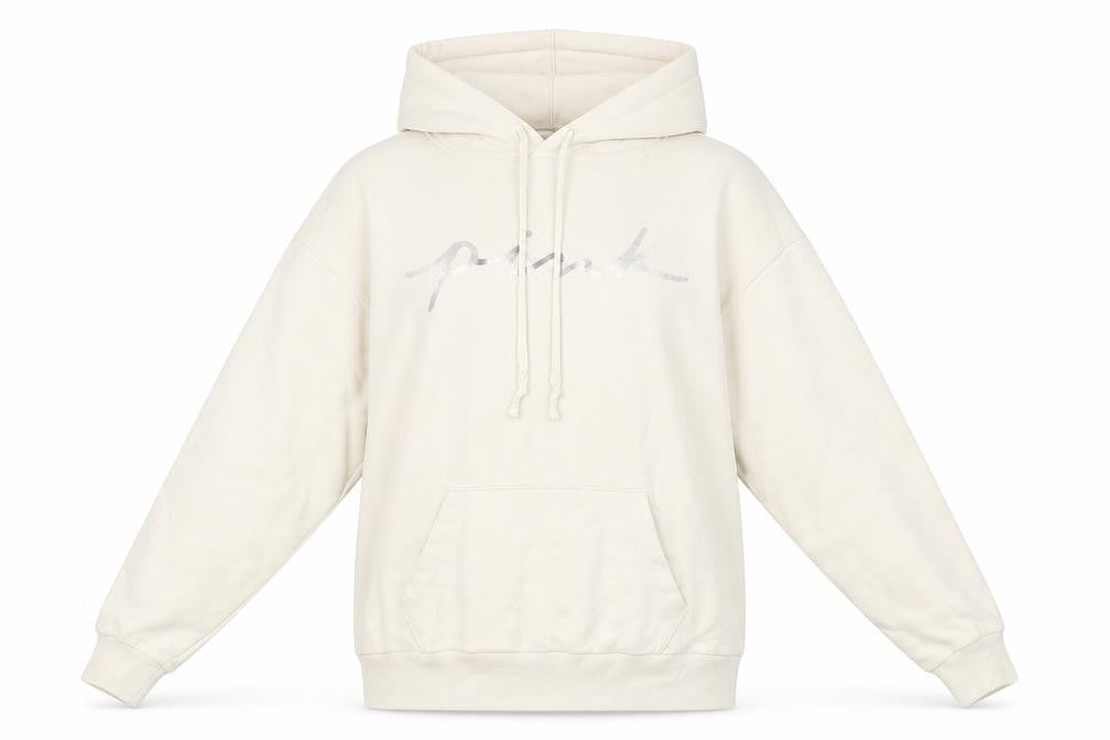Victoria's Secret PINK Women’s Beige Sequin Logo Hoodie XS