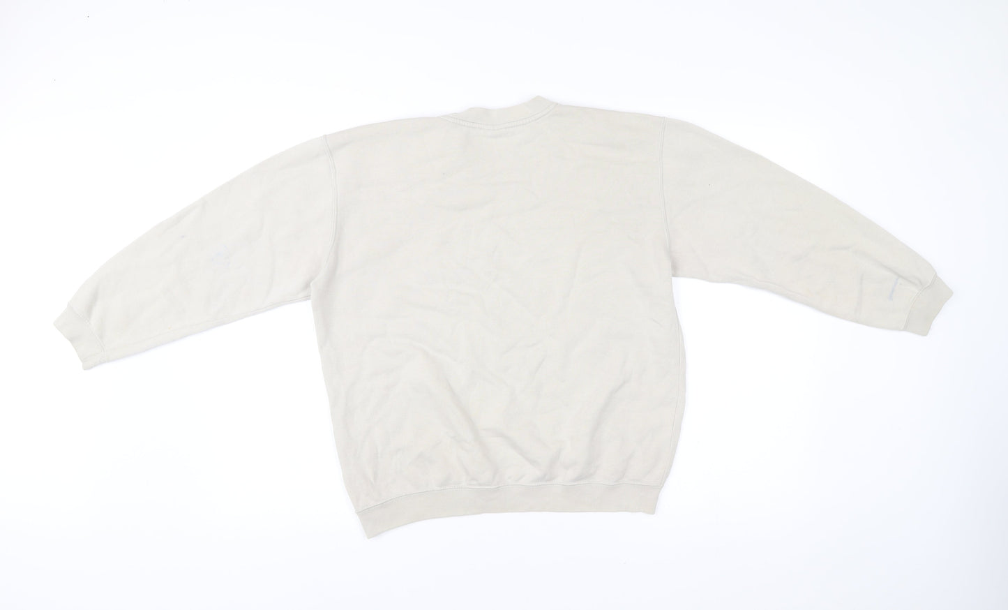 Reebok Boys Beige Pullover Sweatshirt 14 Years Logo Crew Neck Vintage