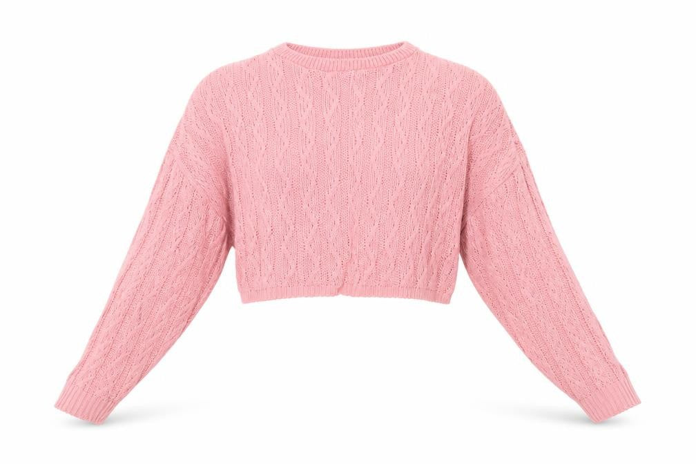 Nasty Gal Womens Pink Cable Knit Pullover Jumper Size 14