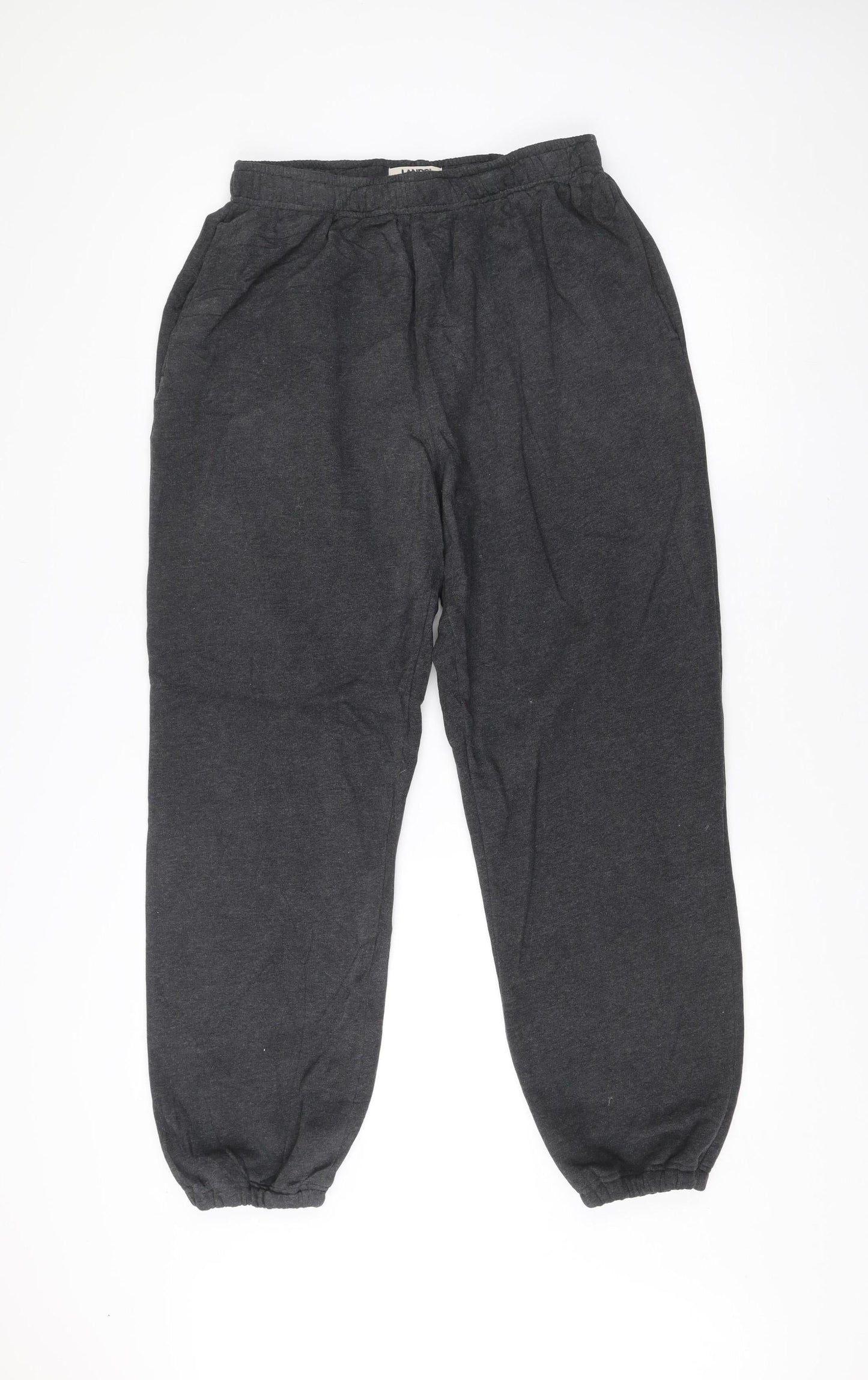 Lands' End Mens Grey M Sweatpants Joggers Cotton Blend Fleece