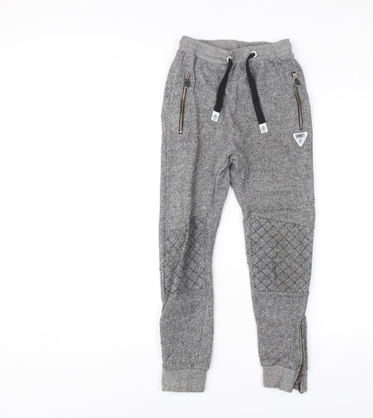 Sonneti Boys Grey Jogger Trousers 10-12 Years Cotton Blend Elastic Waist