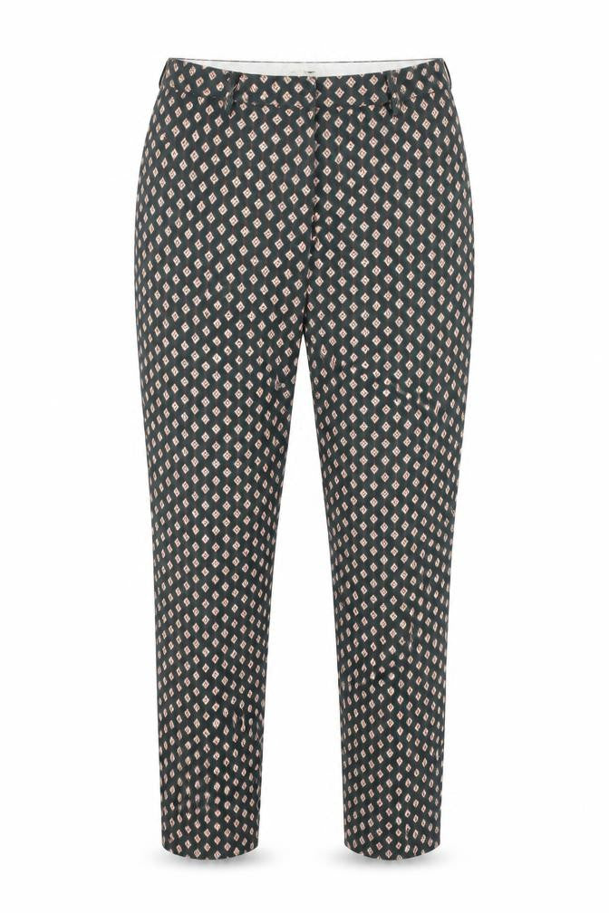 H&M Women’s Green Geometric Slim Chino Trousers Size 10