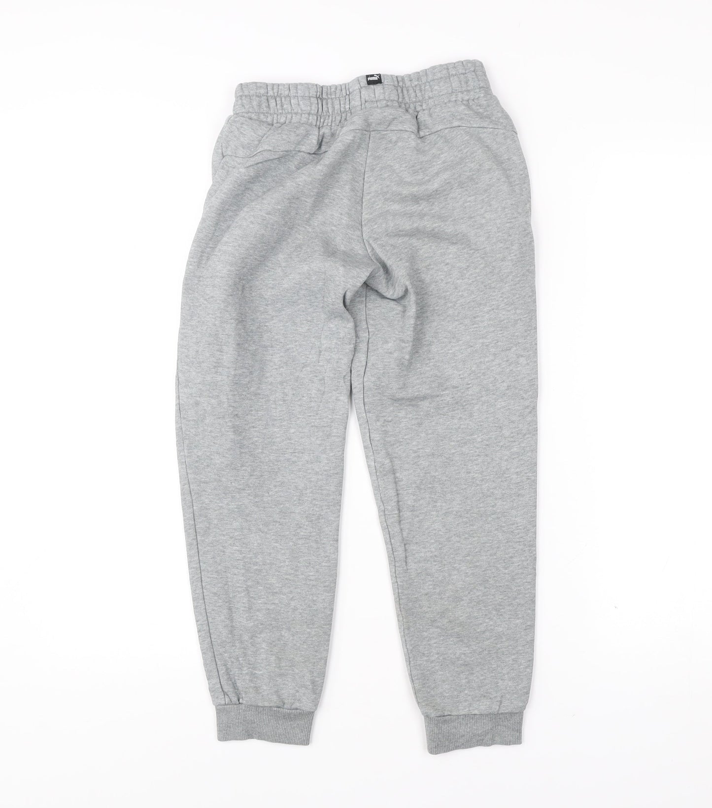 Puma Boys Grey Jogger Sweatpants 9-10 Years Cotton Blend Activewear