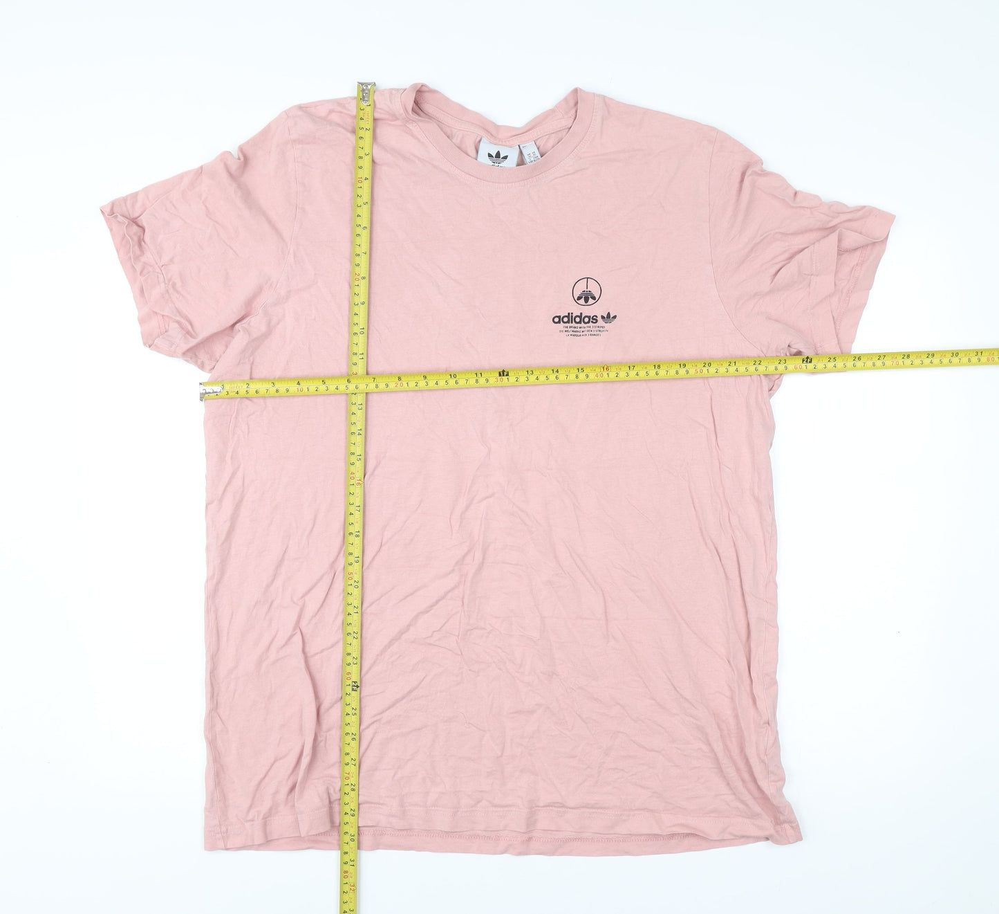 Adidas Men’s Pink XL T-Shirt Graphic Logo Cotton Crew Neck