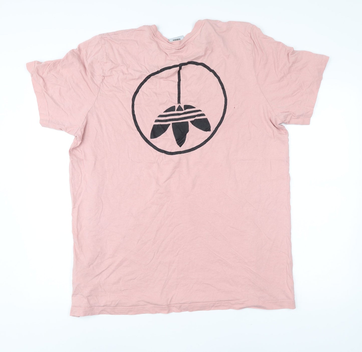 Adidas Men’s Pink XL T-Shirt Graphic Logo Cotton Crew Neck