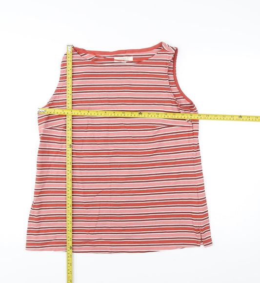 Seasalt Womens Red Striped Organic Cotton Tank Top UK16