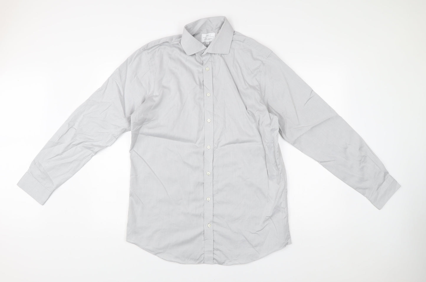 John Lewis Men’s Grey Slim Fit Dress Shirt 16in Collar Business Formal