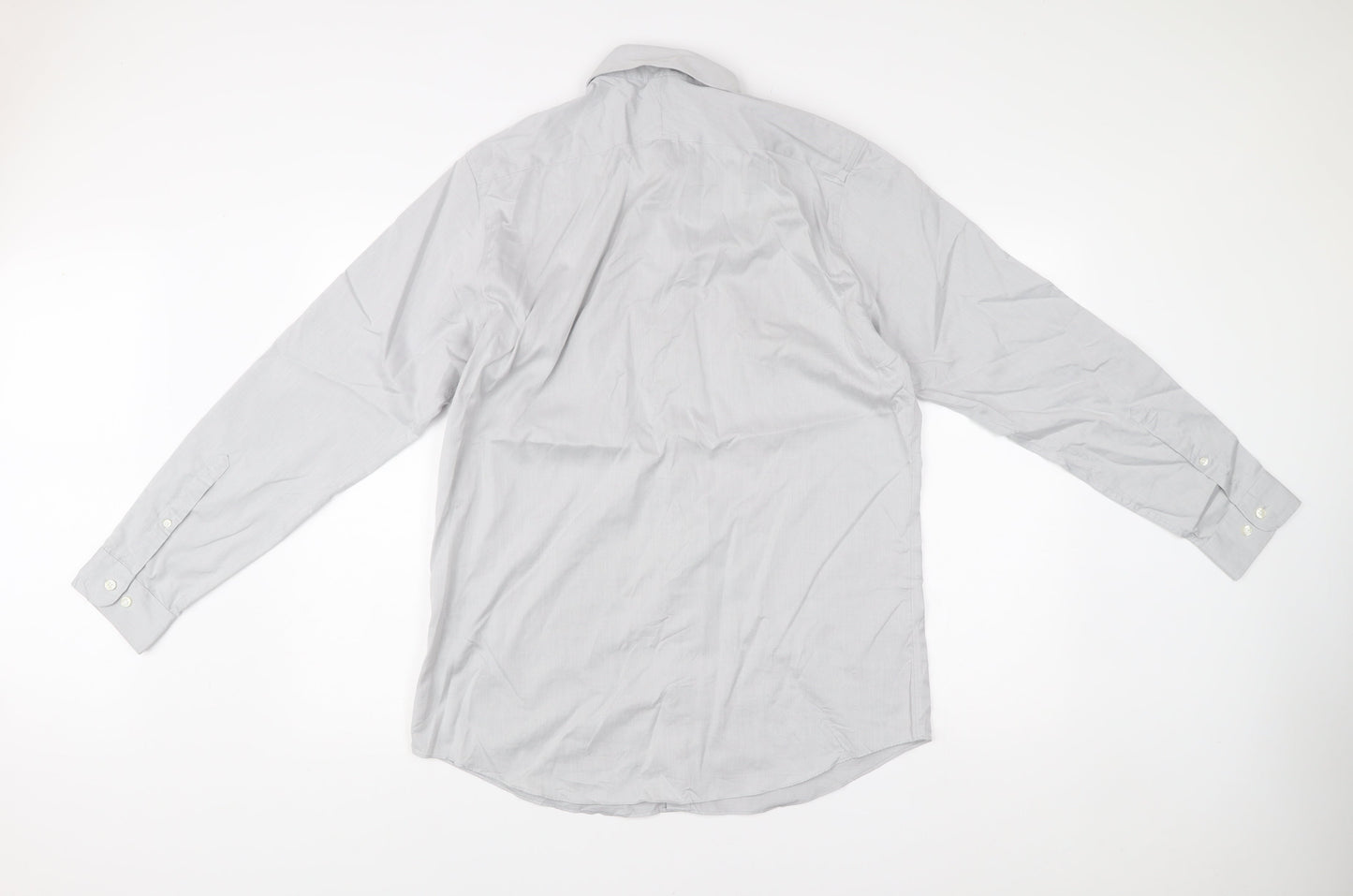 John Lewis Men’s Grey Slim Fit Dress Shirt 16in Collar Business Formal