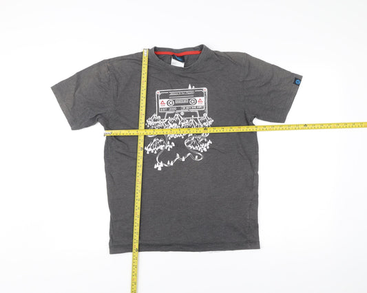Dare 2B Mens Grey Music Cassette Graphic T-Shirt Size S Cotton Blend