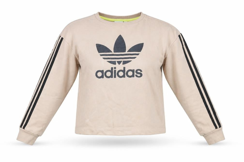 Womens UK 10 Regular adidas Beige Pullover Sweatshirt