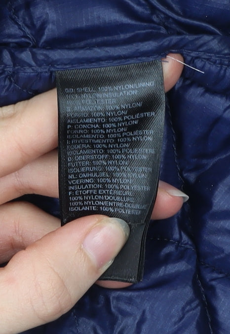 The North Face Womens Blue Medium Quilted Hooded Puffer Jacket