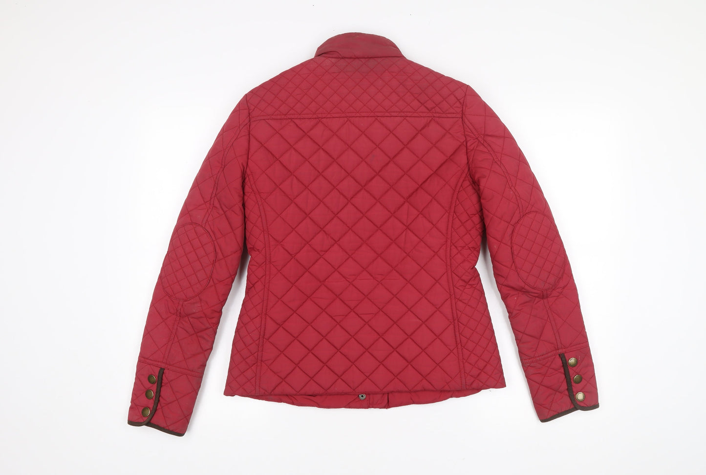 Boden Womens Red Quilted Mid-Length Jacket Size 8 Polyester Casual