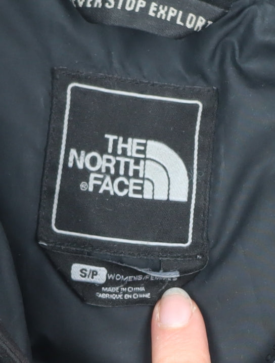The North Face Womens Black Parka Coat S Hooded Faux Fur Trim Winter