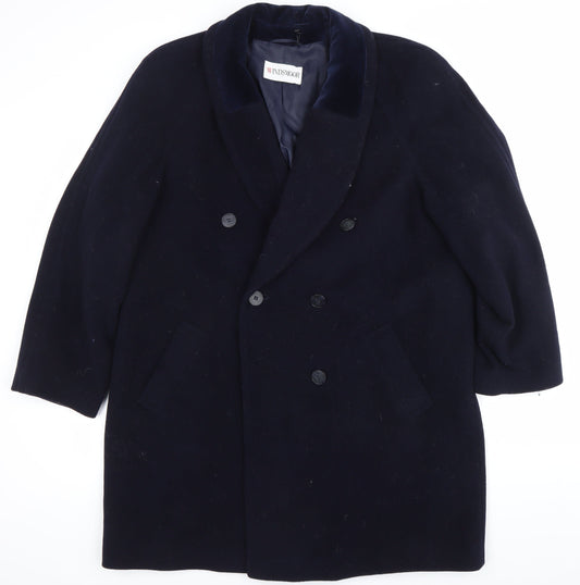 Windsmoor Womens Blue Wool Blend Overcoat Size 16 Long Sleeve