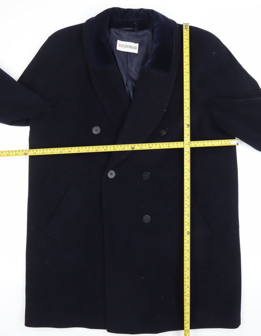 Windsmoor Womens Blue Wool Blend Overcoat Size 16 Long Sleeve