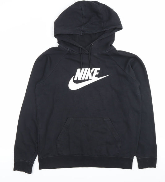 Nike Men's Black Pullover Hoodie M Logo Sportswear Fleece