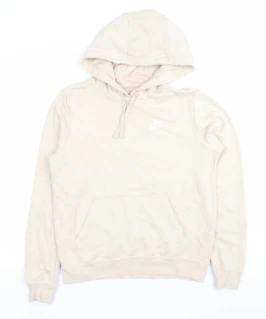 Nike Women’s Beige Pullover Hoodie XS Regular Fit Logo Sportswear