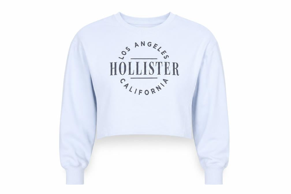 Hollister Womens Blue Small Logo Crew Neck Sweatshirt