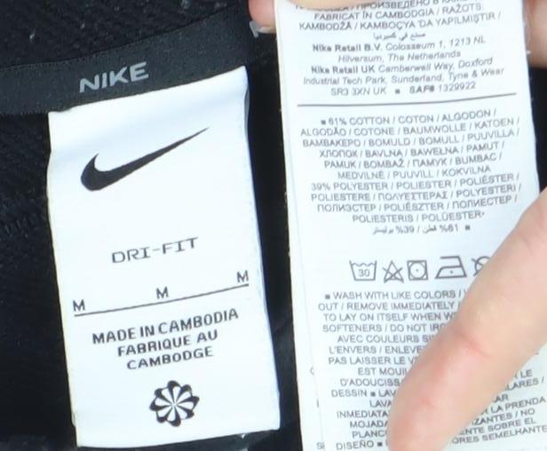 Nike Mens Black Pullover Hoodie M Sports Logo Hooded Sweatshirt