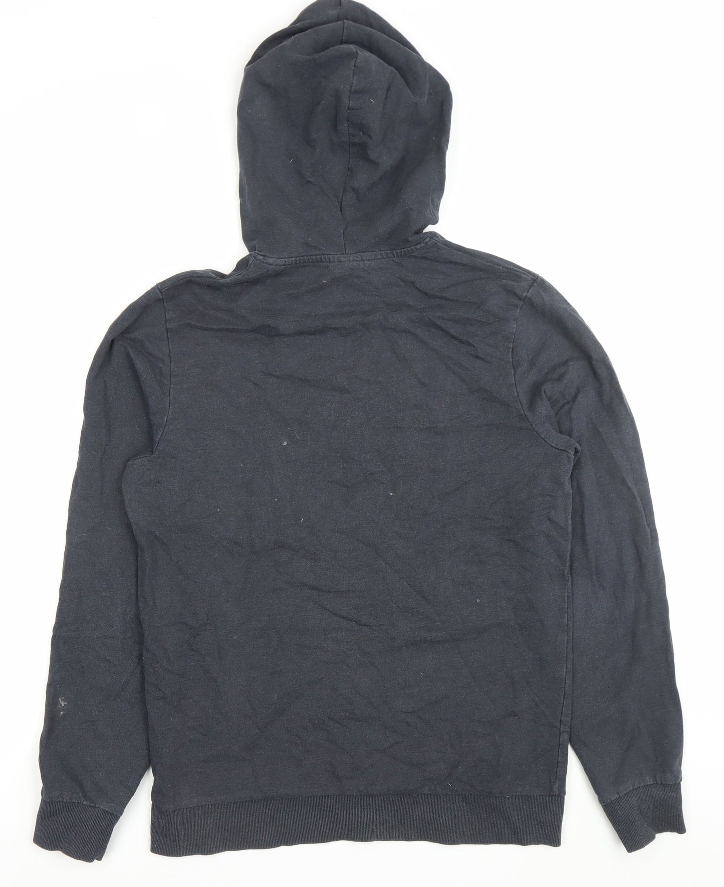 Jack & Jones Men’s Black Pullover Hoodie M Regular Fit Cotton Blend