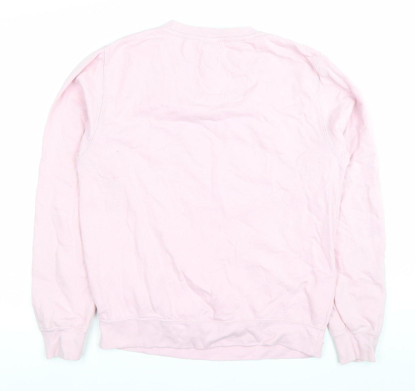 AWDis Womens Pink Graphic Pullover Sweatshirt Small Cotton Blend