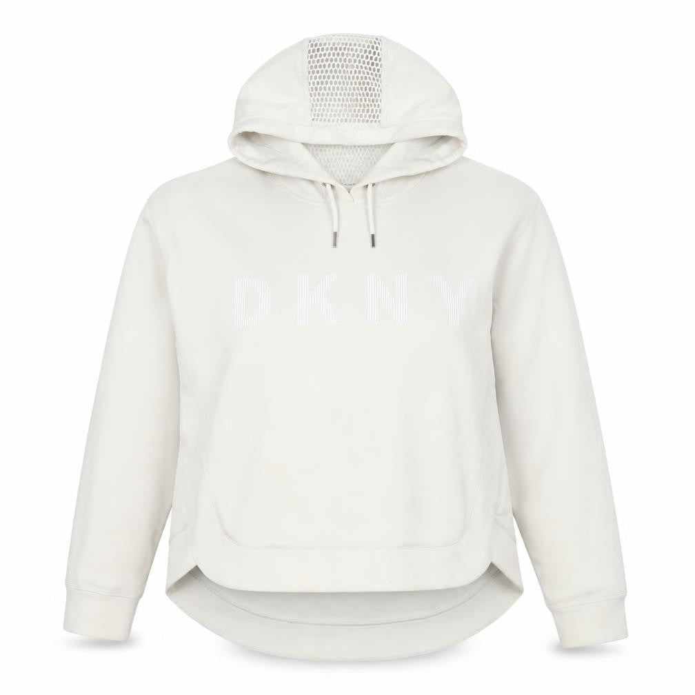 Womens UK S Regular DKNY White Pullover Hoodie