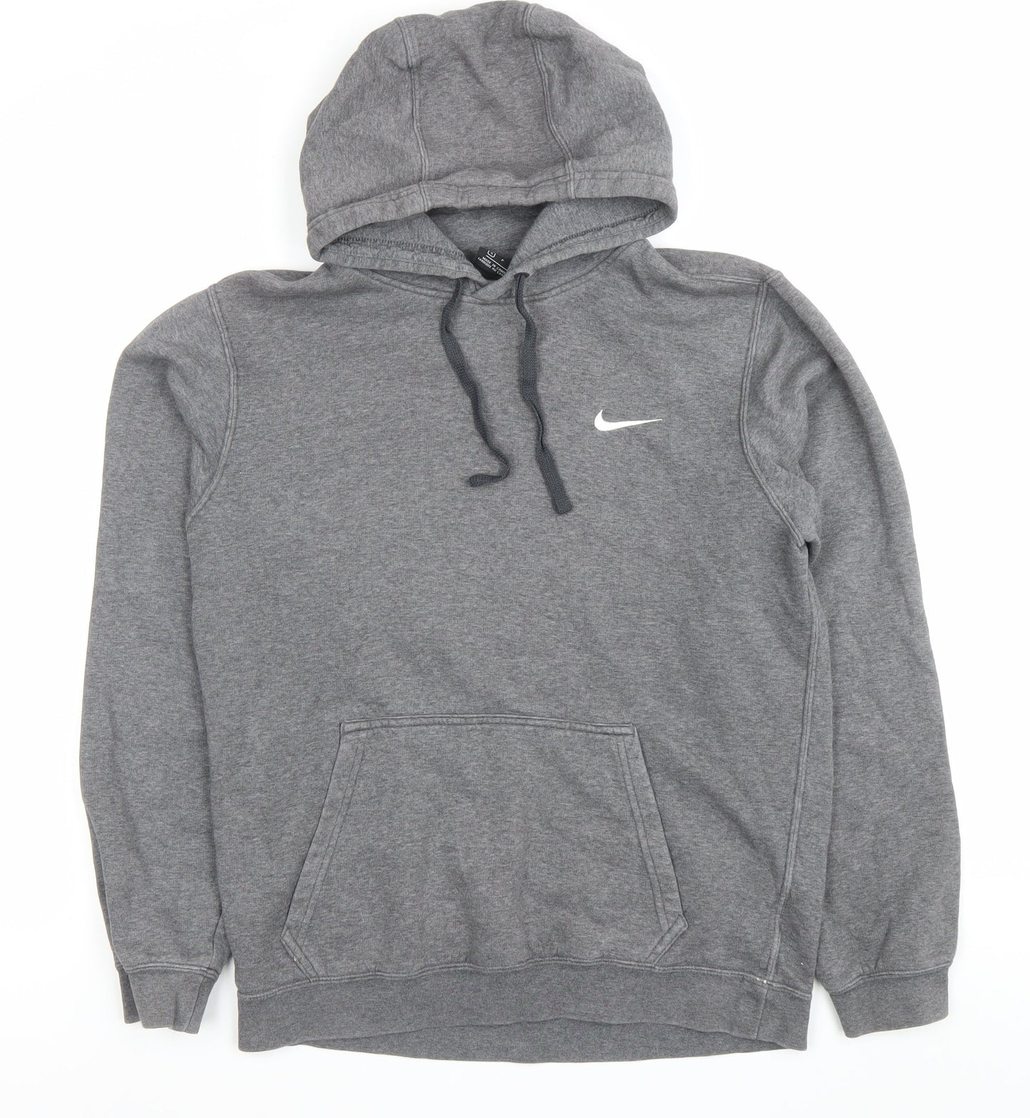 Nike Men’s Grey Small Pullover Hoodie Sweatshirt with Logo