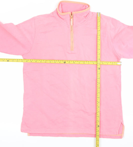 Boden Womens Pink Pullover Sweatshirt M 1/4 Zip Long Sleeve Cotton