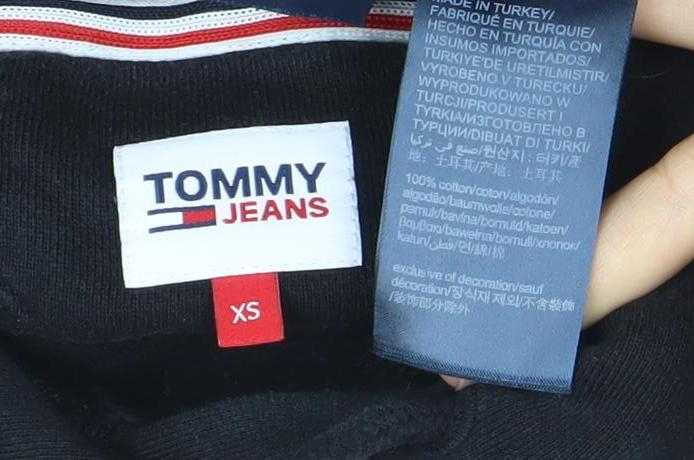 Tommy Jeans Womens Black XS Pullover Hoodie Sweatshirt