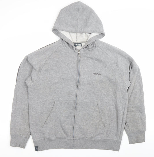 Head Mens Grey Full Zip Hoodie Large Regular Fit Sportswear