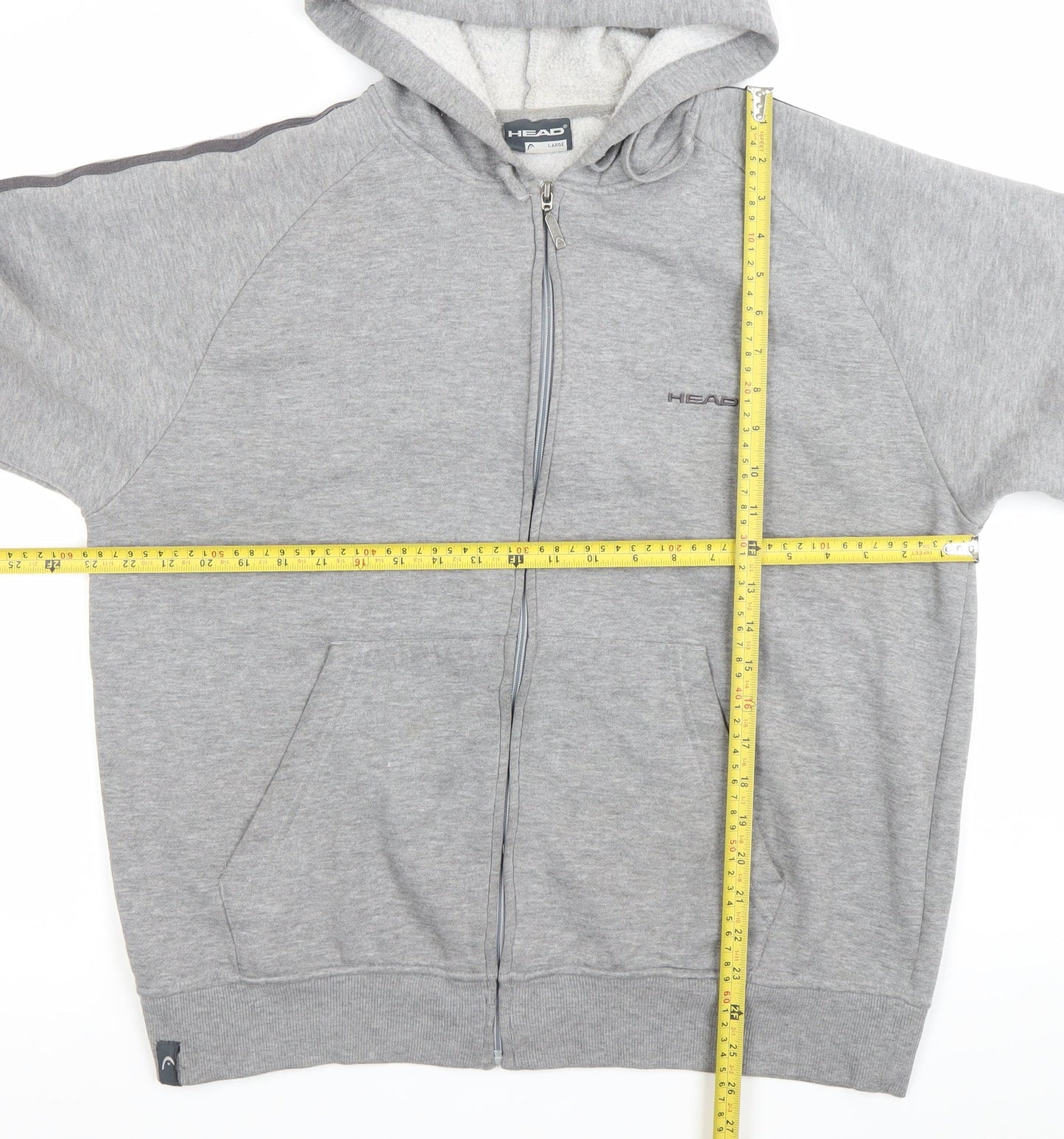 Head Mens Grey Full Zip Hoodie Large Regular Fit Sportswear