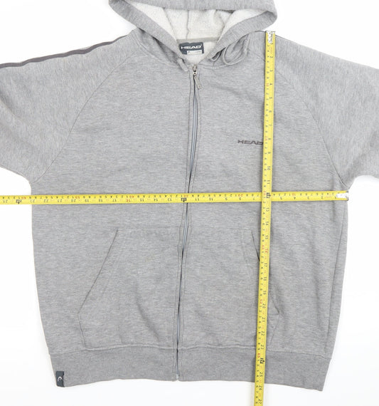 Head Mens Grey Full Zip Hoodie Large Regular Fit Sportswear
