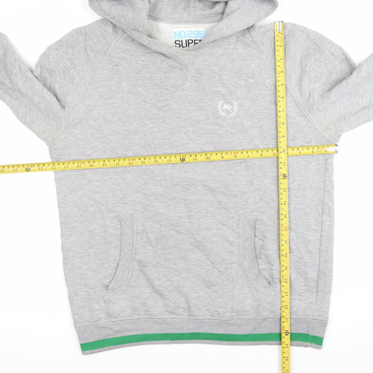 Super Men's Grey Pullover Hoodie Size L with Logo