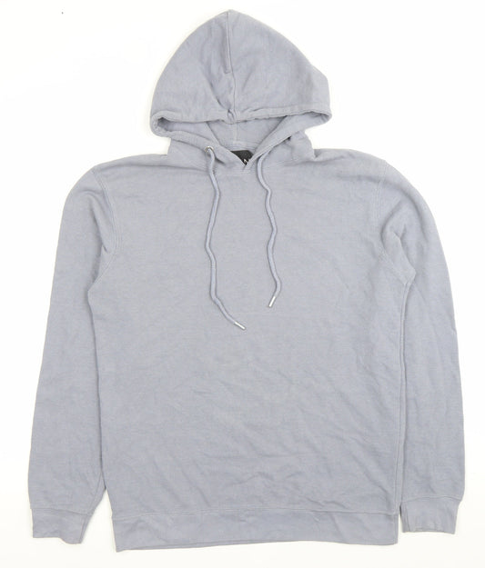 boohooMAN Mens Grey Pullover Hoodie Size M Regular Fit Cotton