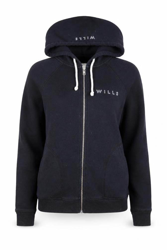 Womens UK 6 Regular Jack Wills Black Full Zip Hoodie